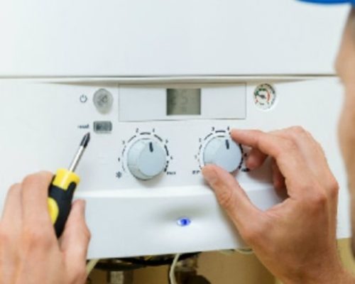 boiler being serviced by gas safe engineer